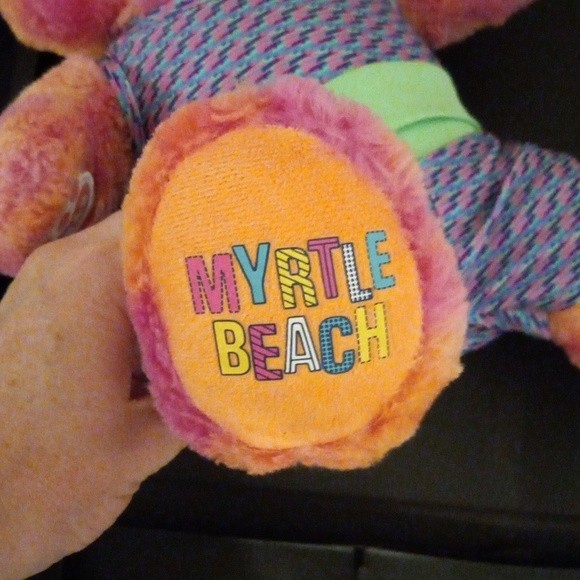 Retired Build A Bear Sunset Tie Dye Myrtle Beach Bunny with Workout Outfit - Picture 3 of 5